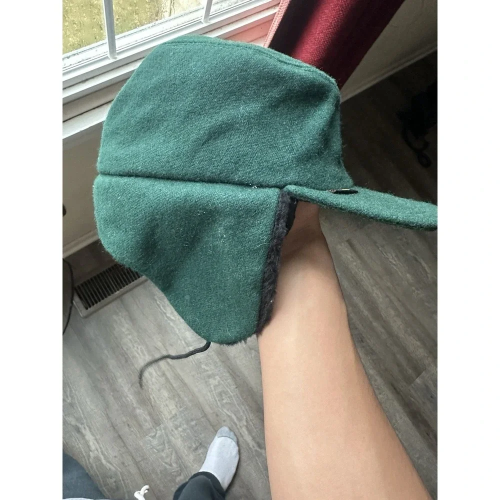 Vintage LL Bean Gore-Tex Adult Size XL Double Ear Flaps Hat Cap USA Green - Picture 4 of 10